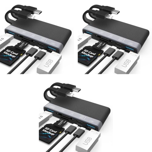 Verilux® 6 in 1 USB Hub Card Reader for iPhone USB 3.0 High Speed Dual Connector with PD Charging Universal for Phone Tablet Flash Drive Memory Stick TF SD Cards 3 PCS Verilux® 6 in 1 USB Hub Card Reader for iPhone USB 3.0 High Speed Dual Connector with PD Charging Universal for Phone Tablet Flash Drive Memory Stick TF SD Cards 3 PCS
